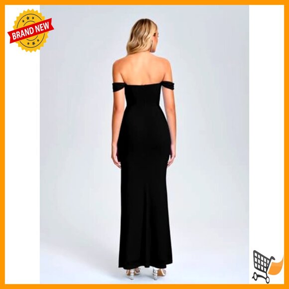 Off Shoulder Corset Maxi Dress Formal Wedding Guest Bodycon Long - Picture 3 of 6